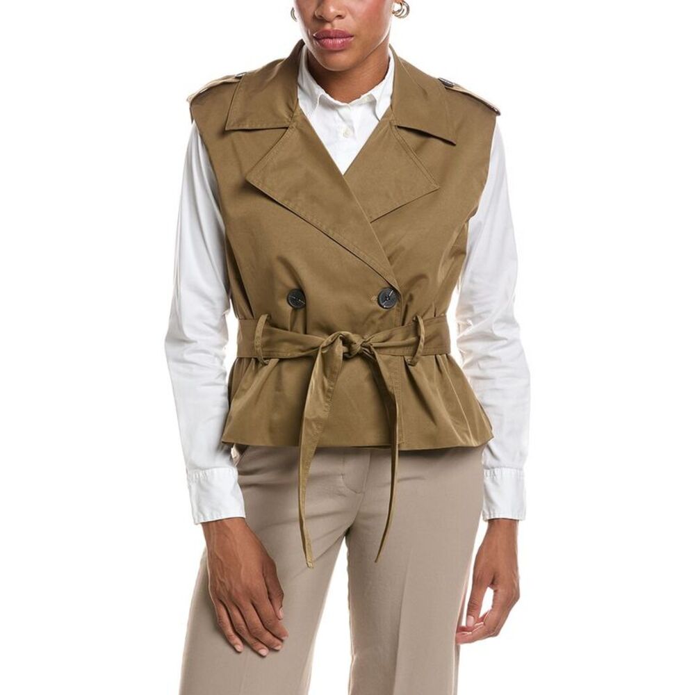 Estellina Womens  Button Coat Vest, Brown